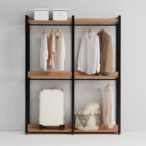 Meuble de chambre moderne en métal robuste, armoire en métal à Double tige, support de rangement autoportant pour placard - Product Image 4