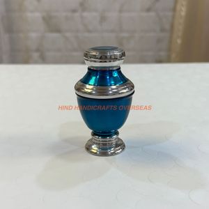 Urne funéraire adulte nuage bleu en laiton pour restes humains | Vase commémoratif de cendres - Product Image 6