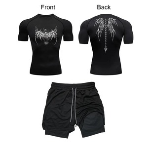 Nouveaux ensembles de t-shirts d'entraînement respirants Top Trending Wholesale Shorts Set pour hommes Custom 3D Printed Cotton Shorts Shirt Set - Product Image 6