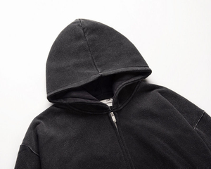 Drop Shoulder Style 100% Cotton French Terry Zipper Hoodies Men Soft Fabric Comfortable Oversize Custom Label Available For Bulk - Product Image 6