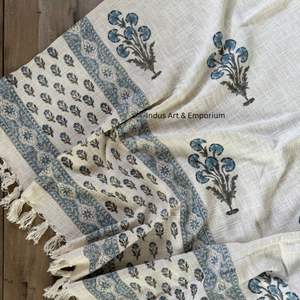 Blue Color Printed Cotton <b>Throws</b> Home Decor Wholesale <b>Throw</b> for Living Room Decor Sofa Decor Sofa <b>Throw</b> - Product Image 2