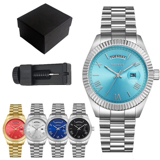 Ready Ship 40mm Citizen Stainless Steel Bracelet Watch 20mm Pointer Luminous Fashion Luxury Quartz Watch Men