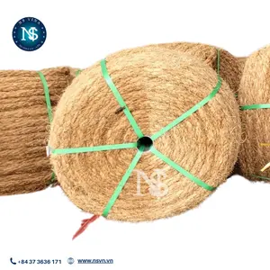 Thick Coconut husk rope coco fibre rolls custom size for Gardening and Handcraft Making High Durable Coconut Coir Rope made from
