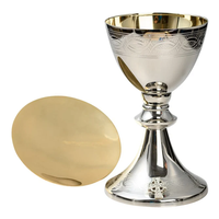 Calice de cérémonie en laiton avec patène de style moderne pour l'église en occasion sacrée en cours d'utilisation du meilleur exportateur en Inde