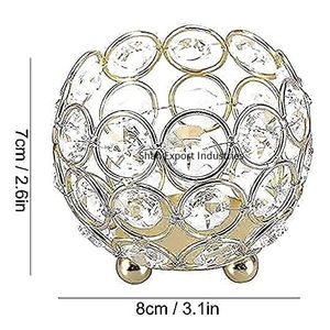 Bougeoir votif rond en cristal/métal le plus vendu pour les événements et les mariages décor de table bougie votive en or Rose - Product Image 6