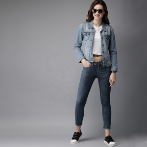 แจ็กเก็ตยีนส์ไซส์ใหญ่พิเศษสำหรับผู้หญิงแจ็กเก็ตยีนส์สำหรับฤดูหนาวทรงลำลอง - Product Image 5