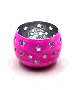 New Decorative Christmas Decoration Iron Round Votive Holder Dark <b>Pink</b> Meena <b>Candle</b> Holder for Lighting Decorative Handmade - Product Image 2