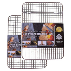 Heavy Duty Small Silver Rectangle Oven <strong>Cooling</strong> <strong>Racks</strong> Stainless Steel Wire Baking Roasting Grilling <strong>Rack</strong> Eco-Friendly Dishwasher - Product Image 1
