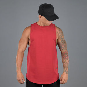 High Quality 100% Cotton Men's Gym Vest <b>Tank</b> <b>Tops</b> Casual Style Elastic Stringers Breathable Fitness Muscle Training <b>Workout</b> - Product Image 6