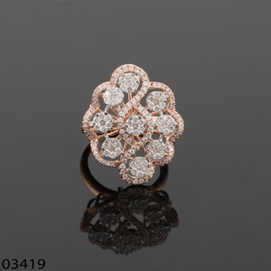 แหวนหมั้นบายพาสตัดสดใสประดับโรสโกลด์14K แข็งทองสำหรับงานเลี้ยงงานแต่งงานของผู้หญิงในห้องปฏิบัติการ - Product Image 2