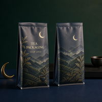 Sachets de thé vides personnalisés thermoscellables à soufflets latéraux, en aluminium, petits sachets de luxe