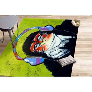 Tapis artistique Singe Réfléchissant style Graffiti Banksy - Décoration moderne pour la maison, Tapis doux non tissé - Product Image 4