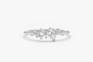 Bague de fiançailles et de mariage élégante en or jaune massif 14 carats avec un ensemble de diamants cultivés en laboratoire certifiés IGI, cadeau élégant pour femmes - Product Image 3