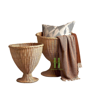 Ensemble de 3 Vase de table moderne pour décoration Vases de sol en rotin faits à la main Vase urne en rotin Pot de fleur en rotin Conception et emballage OEM - Product Image 2