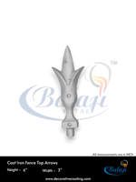 Balaji Metals BM-430 – Embout de pointe de lance en fer forgé décoratif robuste en fonte pour portails/clôtures de jardin, hauteur 6 po, pour parcs