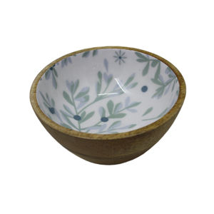 Bol de service alimentaire de forme ronde en bois au design élégant émail fini pour la cuisine et les collations de table et les bols de service - Product Image 2