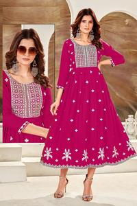 DHL Waja ผ้าเรยอนหลากสีสำหรับผู้หญิงปักลายทำงานสไตล์อินเดียและปากีสถาน - Product Image 6