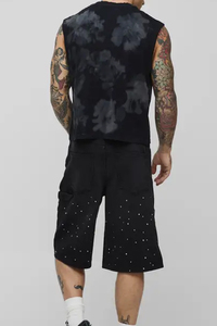 Chemise sans manches surdimensionnée délavée à l'acide, respirante, en polyester doux, avec logo personnalisé, effet délavé à la pierre - Product Image 5