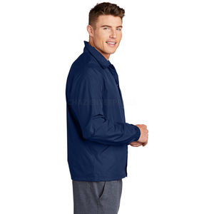 Veste coupe-vent en toile enduite personnalisée, col rabattable, durable, imperméable, à capuche, légère, pour homme, vêtements décontractés de plein air - Product Image 5