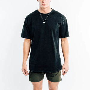 Camiseta de Alta Calidad con Lavado Ácido, Estilo Urbano, Secado Rápido, Vintage, Cuello Redondo, Fitness, Camiseta con Lavado Ácido para Hombre al por Mayor - Product Image 1