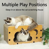 Boîte de jeu de maison de griffoir de chat de carton en bois interactif empilable ondulé durable du Vietnam