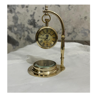 Produit de qualité supérieure Horloge de table vintage Décor de bureau Style laiton antique Conception entièrement artisanale Horloge de table à double face
