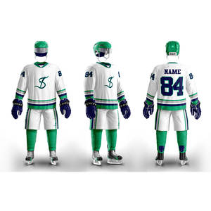 Uniformes de hockey sobre hielo personalizados, equipo de tela gruesa, kit de pantalones de Jersey para entrenamiento de invierno y ropa de juego - Product Image 1