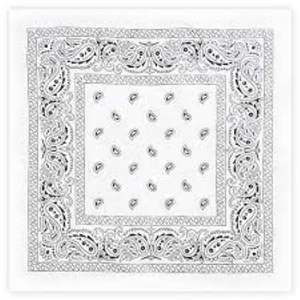 Pañuelo cuadrado de algodón multifunción blanco, pañuelo de moda orgánico de uso diario con estampado personalizado para uso en exteriores - Product Image 1