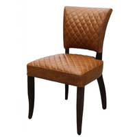 Chaise de salle à manger capitonnée en cuir véritable de luxe moderne, pieds en bois industriels, écologique et durable, pour salle à manger et salon