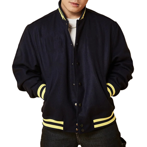 Vestes universitaire en toile personnalisées respirantes de haute qualité à la mode pour hommes hiver à capuche col montant avant style High Street - Product Image 3