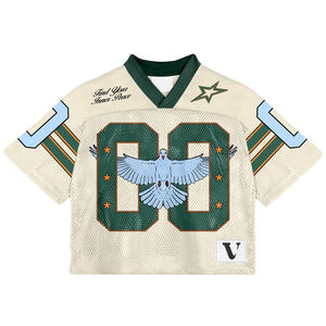 OEM Streetwear estilo de los hombres de estilo americano Vintage de gran tamaño de malla Material de fútbol Jersey Unisex - Product Image 2