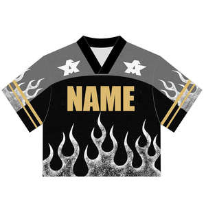 Custom Streetwear Men's Boxy Jersey T-Shirt with Breathable Printed Polyester Embroidery & Sublimation American Football Design - Product Image 2