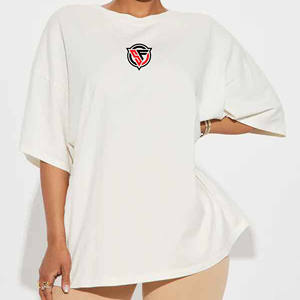 T-shirt surdimensionné délavé à l'acide vintage personnalisé pour femmes Coupe ample Col rond T-shirt à manches courtes pour femmes fabriqué au Pakistan - Product Image 6