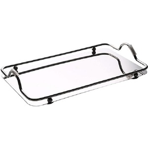 Produit de vente chaude Plateau de service alimentaire noir en métal avec revêtement en poudre Plateau décoratif de table à manger fini pour les hôtels à la maison - Product Image 5