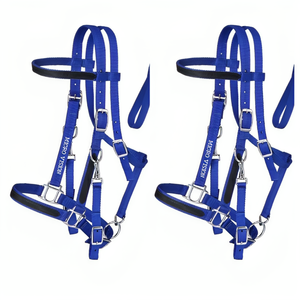 Équipement d'équitation de qualité supérieure, licou/bride de taille de cheval en nylon bleu Combo cheval tack équine, bride de cheval Tack de cheval - Product Image 6