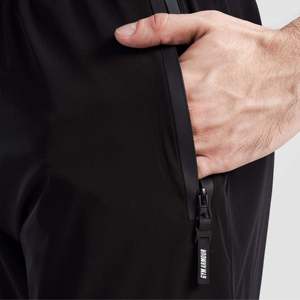 Pulse Sporty Gym Workout Trousers 100% Cotton <b>Black</b> Size XL Lightweight Straight Pattern Embroidery Decoration Colored <b>String</b> - Product Image 5