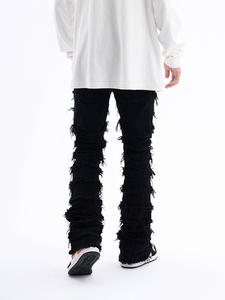 OEM กางเกงยีนส์ทรงหลวมสำหรับผู้ชายกางเกงยีนส์ทรงหลวมสำหรับผู้ชายผ้าเดนิมสไตล์บานผ้าคอตตอน100% OEM - Product Image 6