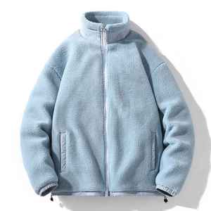 Chaqueta de Forro Polar para Hombre, Cálida para Invierno, Color Sólido, Cierre Completo, Microfibra Súper Suave, Chaqueta Polar para Senderismo y Camping - Product Image 1