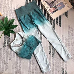 Body deportivo Ombre de nailon para mujer, traje de fitness a prueba de golpes para gimnasio y Yoga con mallas de una pieza para el pecho - Product Image 4