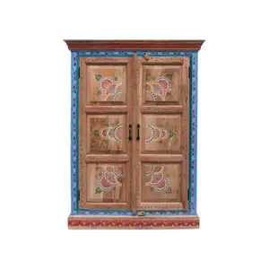भारतीय बेडरूम फर्नीचर निर्माता हाथ से पेंट की गई लकड़ी की अलमारी निर्माता हाथ से पेंट की गई लकड़ी की अलमारी