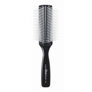 Ionic 9-Row Blow <b>Brush</b> (Black C-150BK) Salon Use Detangling Hairbrush ABS Handle Nylon Plastic Bristle Material Oval Shape Vent - Product Image 2