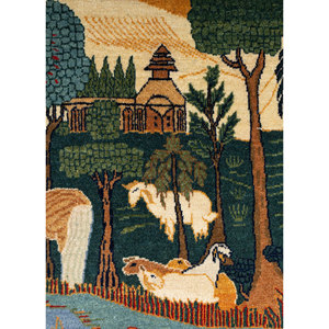 Tapis en laine noué à la main Aalam Blue Pae-6428, motif original, rectangulaire, pour salon, 9x12, décoration de couloir pour adolescents, pour usage domestique - Product Image 3