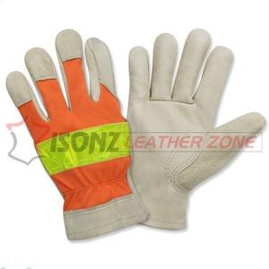 Guantes de Seguridad de Alta Visibilidad con Palma de Cuero y Función Anti-Impacto, Guantes Personalizados para la Construcción - Product Image 5