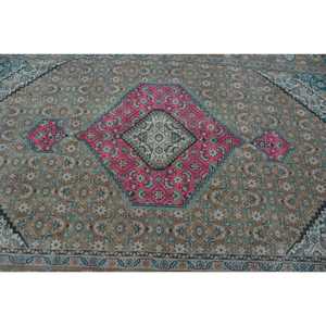 Turkish Vintage Large Rug 6.2x9.5 ft, <b>Brown</b> <b>Wool</b> Rug - Product Image 5