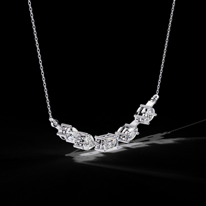 สร้อยคอเพชรสีขาวและสีทอง14K ประดับเพชรรูปวงรีเพื่อความกระจ่างใสสำหรับวันวาเลนไทน์ - Product Image 4