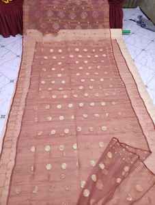 Exclusivo de calidad de exportación Deshi Dhakai Jamdani Sharee para mujer JAMDANI FABRIC Blue RED GREEN Golden Sky Blue de Bangladesh - Product Image 6