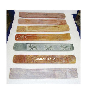 Indian Best Designer Handmade Assorted Design Best Quality Natural Soapstone Rectangular <b>Incense</b> <b>Stick</b> <b>Holder</b> <b>for</b> Gifting Item - Product Image 1