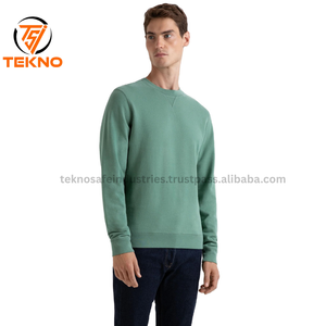 Venta al por mayor impreso pulóver sudadera alta calidad 100% algodón polar bordado Logo hombres patrón sólido invierno esenciales - Product Image 3