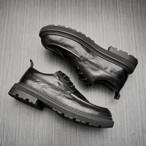 Chaussures Oxford en cuir de vachette pleine fleur avec talon amorti et design antidérapant, chaussures habillées pour hommes, chaussures en cuir - Product Image 3