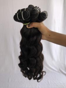 Venta al por mayor 100% Cutícula Alineada Camboya Templo Indio Virgen 16 ''Paquetes de cabello ondulado de cuerpo suelto Extensiones de cabello humano individual - Product Image 5